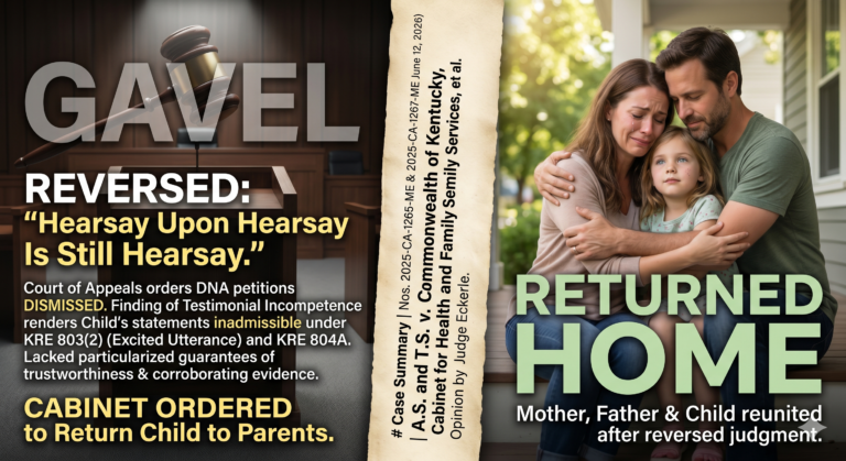 Kentucky Court of Appeals reverses family court abuse adjudication based on inadmissible hearsay